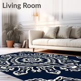 Elegant Blossom with Interlocking Floral Trellis(Blue)