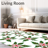 Festive Holly Berry Vine Holiday with Snowflake Accents(White)