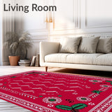 Joyful Peppermint Stick Semicircular Welcome Entryway Doorstep(Red)