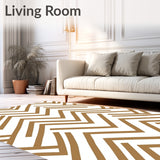 Modern Chevron Blended with Minimalist Abstract Accents(Brown)