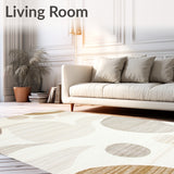 Elegant Swirl Collection Premium Area With Easy Care Maintenance(Beige)