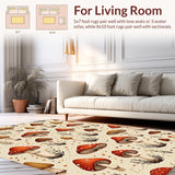 Ultra Soft Area Rug, Non Slip, Stain Resistant, Washable Area Rugs for Living Room, Bedroom, Memory Foam Mushroom Kitchen(Beige)