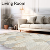 Geometric Diamond Contemporary Non Slip(Beige)