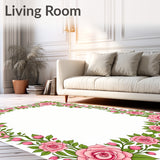 Blooming Rose Garden Tapestry With Elegant Floral Arrangement(Pink)