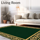 Gothic Revival Garden with Intricate Fleur de and Laurel Borders(Green)