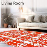 Festive Autumnal Check Interlocking Lattice Orchard Plaid(Red)