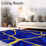 Opulent Crystalline Formation Abstract Art Design Accent(Blue)