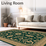 Elegant Interlocking Vine Scroll Damask Antiqued Finish(Green)