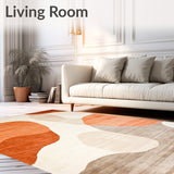 Radiant Boho Hallway Colorful Abstract with Orange Accents(Beige)