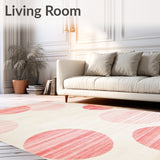 Cream & Pink Area Contemporary(Red)