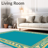 Art Inspired Border with Radiant Fan Motifs (Teal)