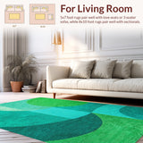 Ultra Soft Area Rug, Non Slip, Stain Resistant, Washable Area Rugs for Living Room, Bedroom, Modern Abstract Green Living Room Rug(Green)