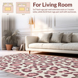 Ultra Soft Area Rug, Non Slip, Stain Resistant, Washable Area Rugs for Living Room, Bedroom, Faux Hide Leopard Print(Beige)