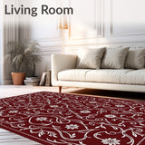 Botanical Vines and Petal Mosaic with Interwoven Florals Motif(Red)