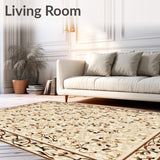 Chic Area with Meander Design in Neutral Beige and Brown(Beige)