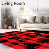 Rustic Plaid Forest with Stylized Fir Tree(Red)