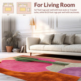 Ultra Soft Area Rug, Non Slip, Stain Resistant, Washable Area Rugs for Living Room, Bedroom, Cowboy Boot Cactus(Orange)
