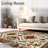 Boho Chic Area Abstract Geometric Accent for Entryways(Beige)