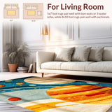 Ultra Soft Area Rug, Non Slip, Stain Resistant, Washable Area Rugs for Living Room, Bedroom, Bright Space-Themed Stain-Resistant Learning Carpet(Blue)