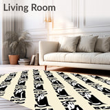 Chevron Maze with Abstract Angled Stripes and Art Influence(Beige)