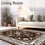 Classic Vinework Scroll with Ornamental Medallion Accents(Brown)