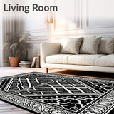 Monochrome Interlocking Lattice With Delicate Textured Details (Black)