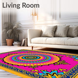 Abstract Sunburst Medallion Artistry Tapestry(Pink)