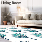 Vintage Boho Meadow Spray Featuring Interlocking Fern and Bloom (Blue) - ODIKA