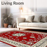 Floral Medallion Scrollwork with Baroque Motifs and Vine Accents(Red)