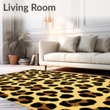 Patio Leopard Print Design Non Shedding(Beige)