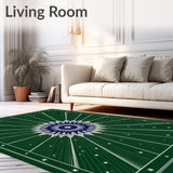 Celestial Starburst Medallion with Radiating Cosmic Motifs (Green)