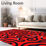 Abstract Swirl Mosaic with Bold Contrasting Brushstroke Details (Red)