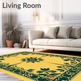 Festive Holly Leaf Medallion with Intricate Border Design(Yellow)