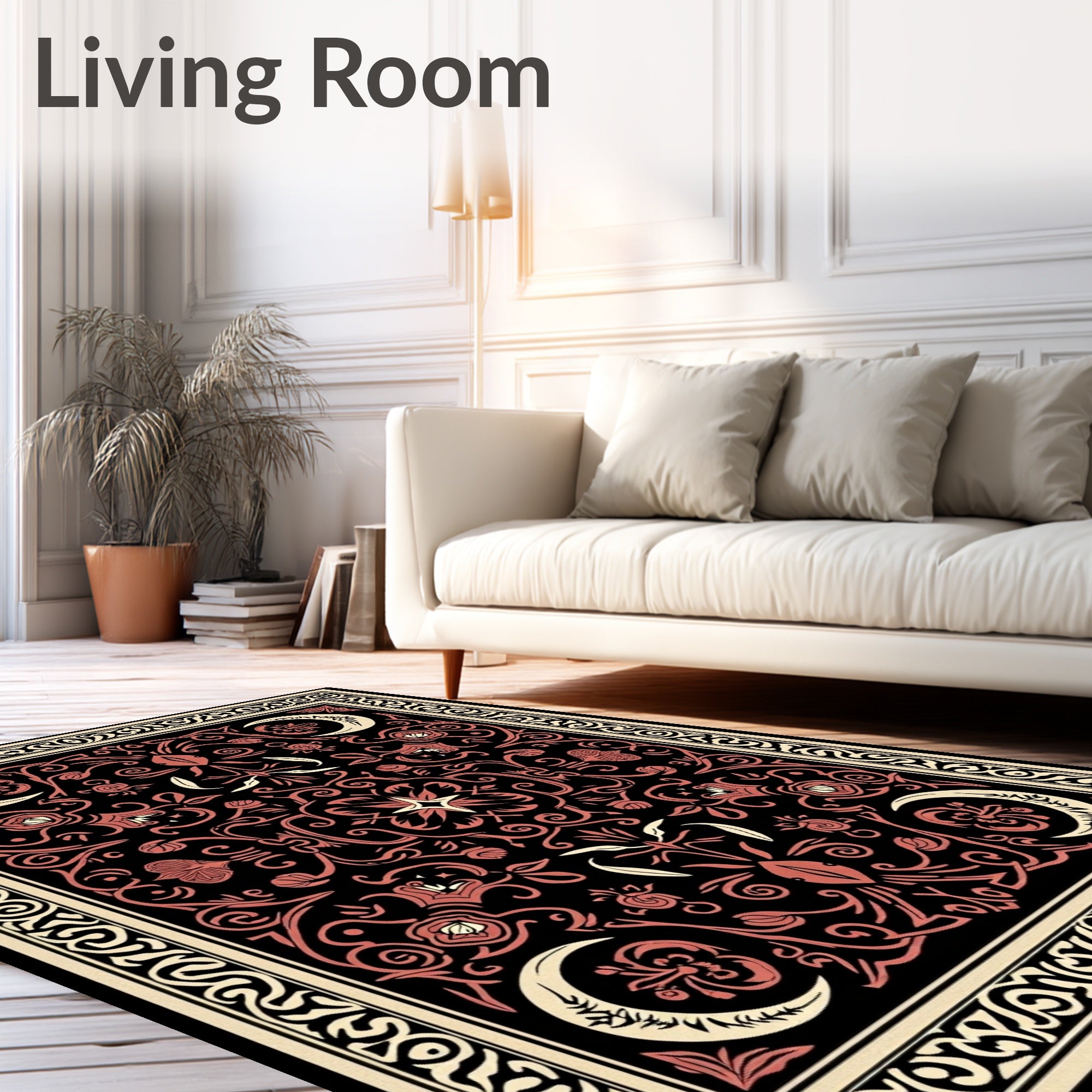 Witchy Moon and Floral Bones Ornate(Black) - ODIKA