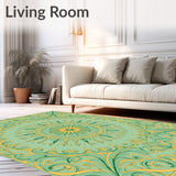 Botanical Paisley Enchanted Swirl Abstract Decorative (Green)