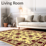 Rose Garden Damask with Interlocking Vine Motifs(Beige)