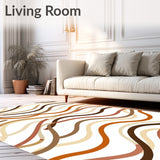 Desert Interlocking Sandwave Design with Minimalist Accents(Brown)