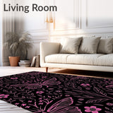 Mystical Moth Wings with Moonlit Garden Florals Enchanted Nature (Black)