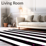 Monochrome Striped With Polka Dot Accents And Bold Contrast(Black)