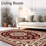 Vintage Distressed Medallion Heritage Tapestry Artisan(Brown)