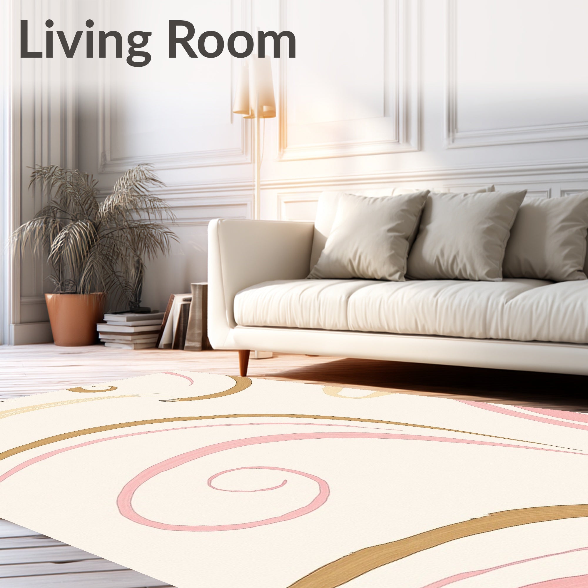 Minimalist Abstract Brush Stroke Art Featuring Curved Lines (Pink) - ODIKA