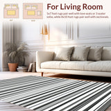 Modern Linear Geometry with Alternating Narrow and Wide Black White Bands(Black)