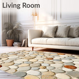 Serenity Featuring Abstract Pebble Mosaic and Warm Neutral Shades(Beige)