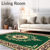 Traditional Damask Scrollwork Medallion Floor(Green)