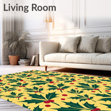 Festive Holly Swirl Textured Decorative Holiday Accent(Yellow)