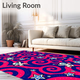 Astronaut Voyage Featuring Interlocking Galaxies and Shooting Stars (Pink)