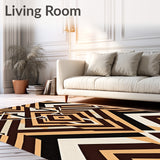 Interlocking Chevron Stripes With Weathered Texture Effects(Brown)