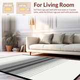 Elegant Striped Floor Mat for Modern Porches and Patios(Black)