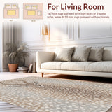 Ultra Soft Area Rug, Non Slip, Stain Resistant, Washable Area Rugs for Living Room, Bedroom, Modern Antelope Print Living Room Area Rug(Beige)