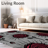 Gothic Rose Bloom Tapestry with Dark Floral Arrangements(Gray) - ODIKA